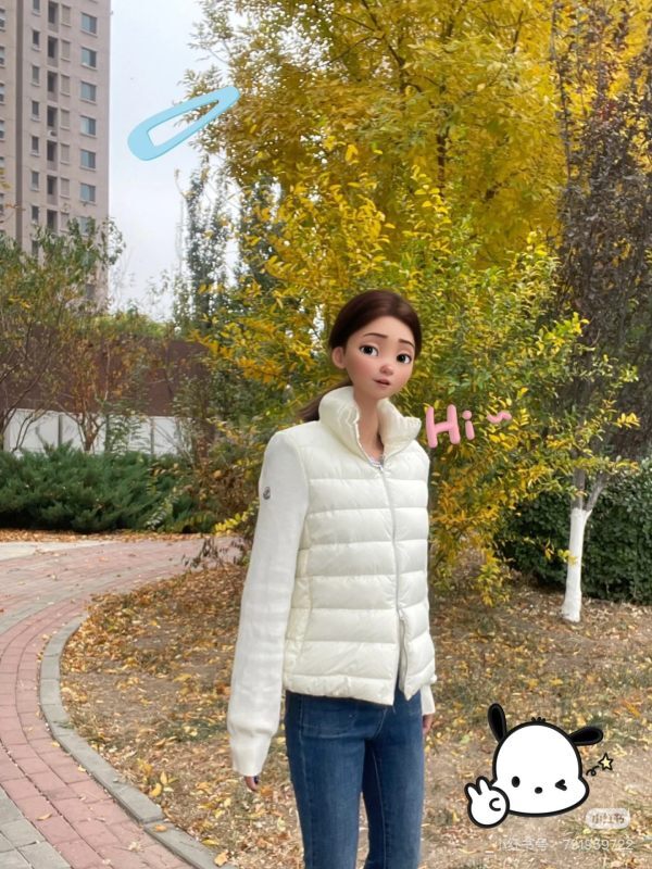 042067 Women's knitted spliced down jacket clothing