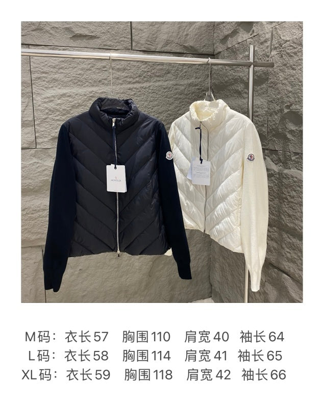 042067 Women's knitted spliced down jacket clothing